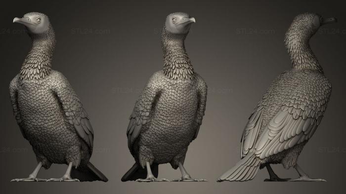 Bird figurines (cormorant, STKB_0014) 3D models for cnc